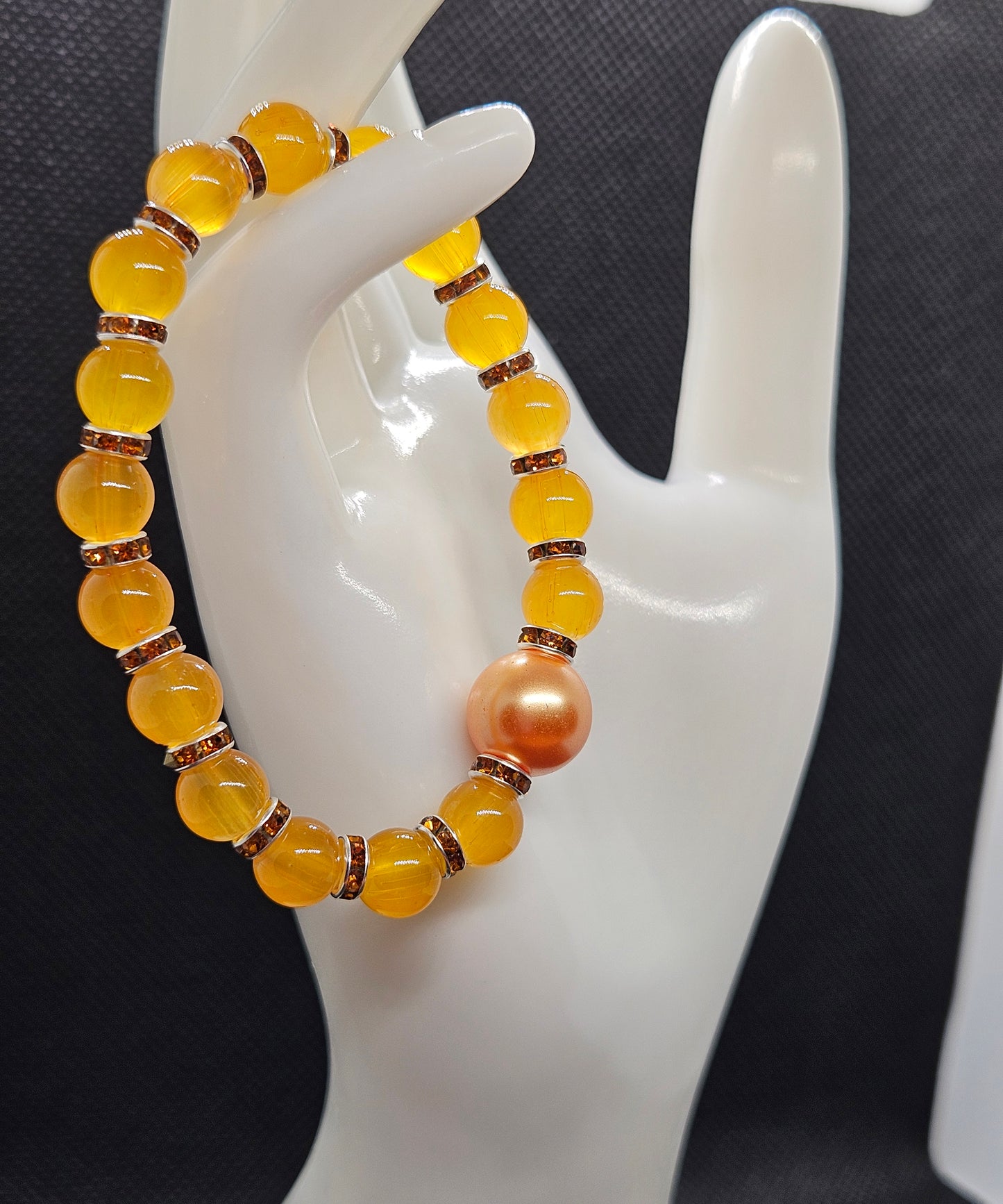 Mango Magic: Handcrafted Glass Beads Bracelet
