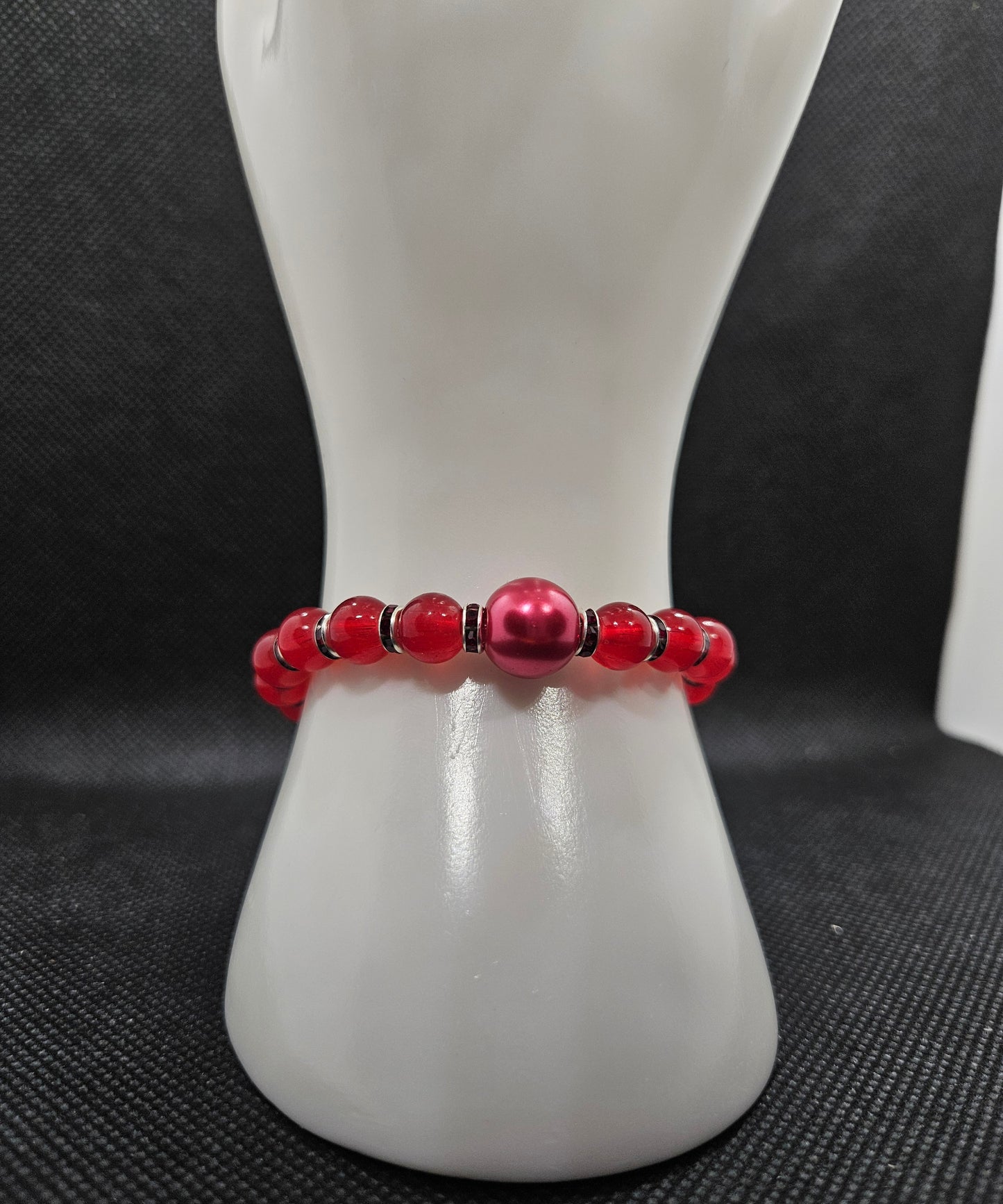 Radiant Red Beaded Bracelet – Elegant Handmade Jewelry for Passion & Confidence