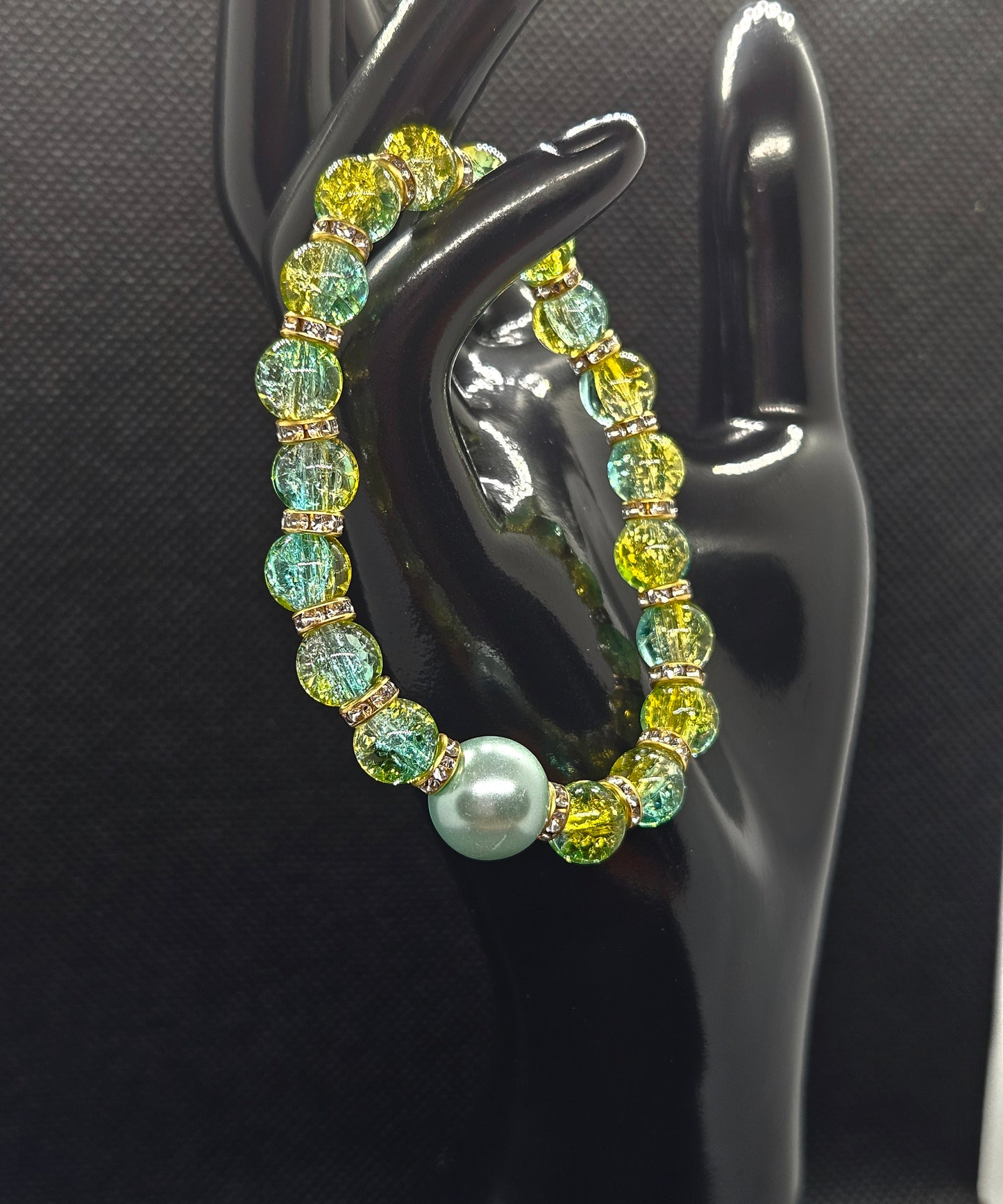 Sun & Sea: Unique Handcrafted Glass Bead Bracelet