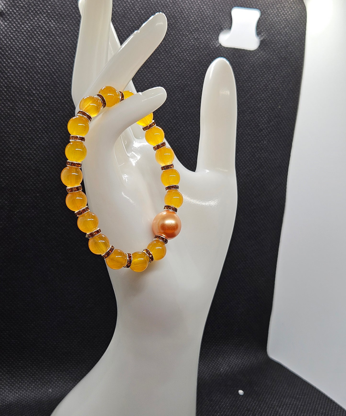 Mango Magic: Handcrafted Glass Beads Bracelet
