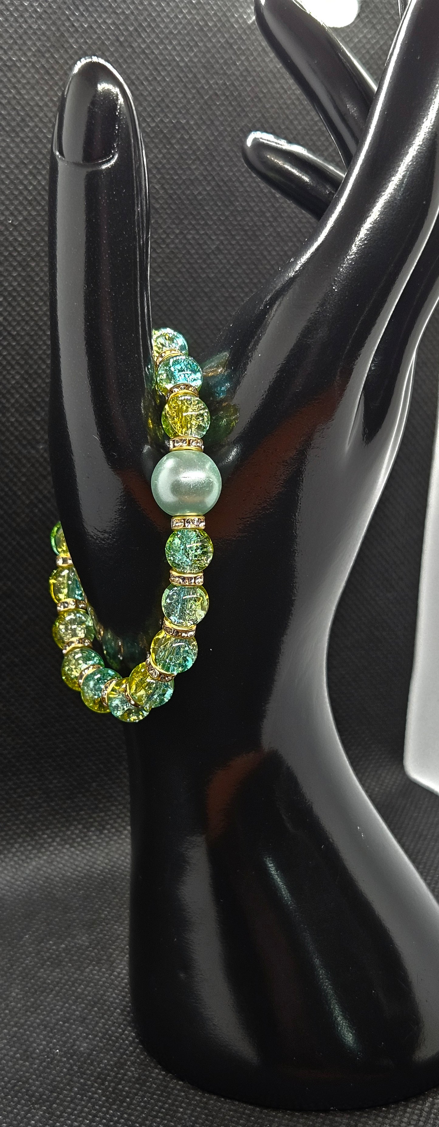 Sun & Sea: Unique Handcrafted Glass Bead Bracelet