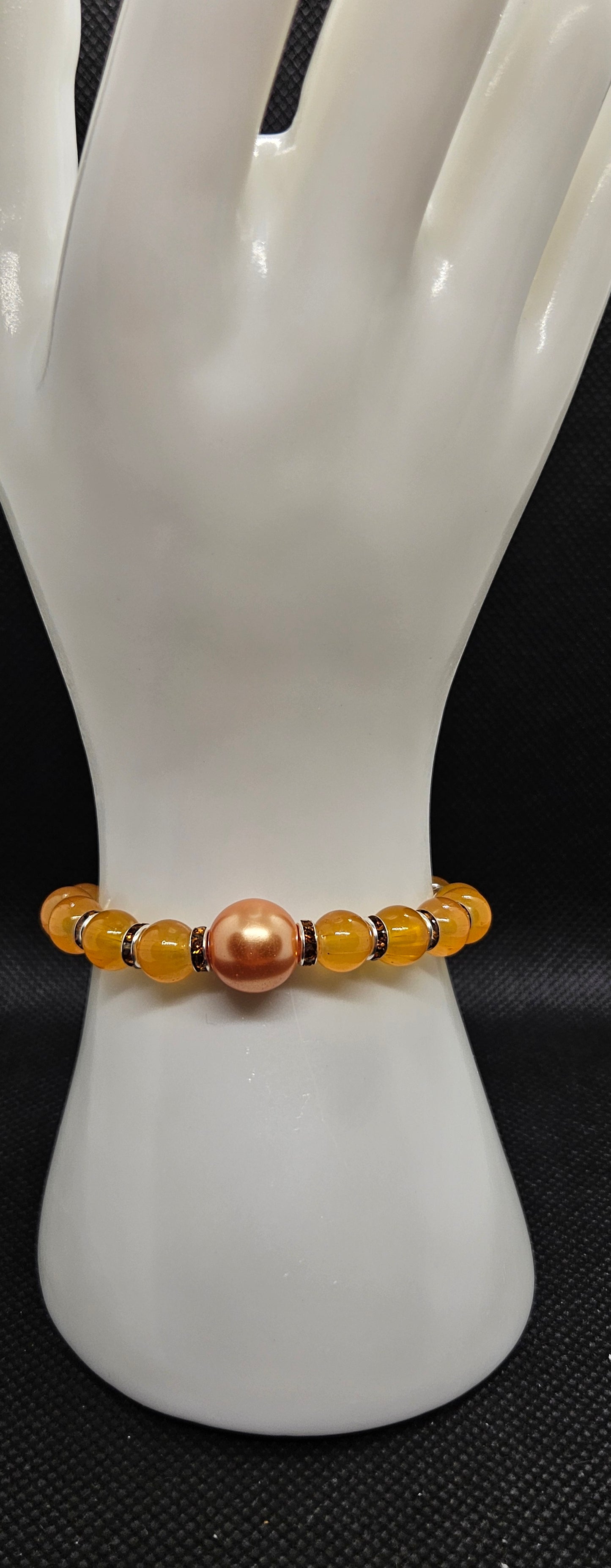 Mango Magic: Handcrafted Glass Beads Bracelet