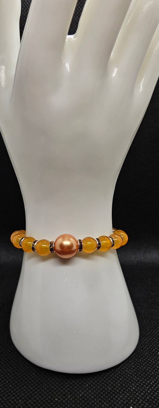 Mango Magic: Handcrafted Glass Beads Bracelet