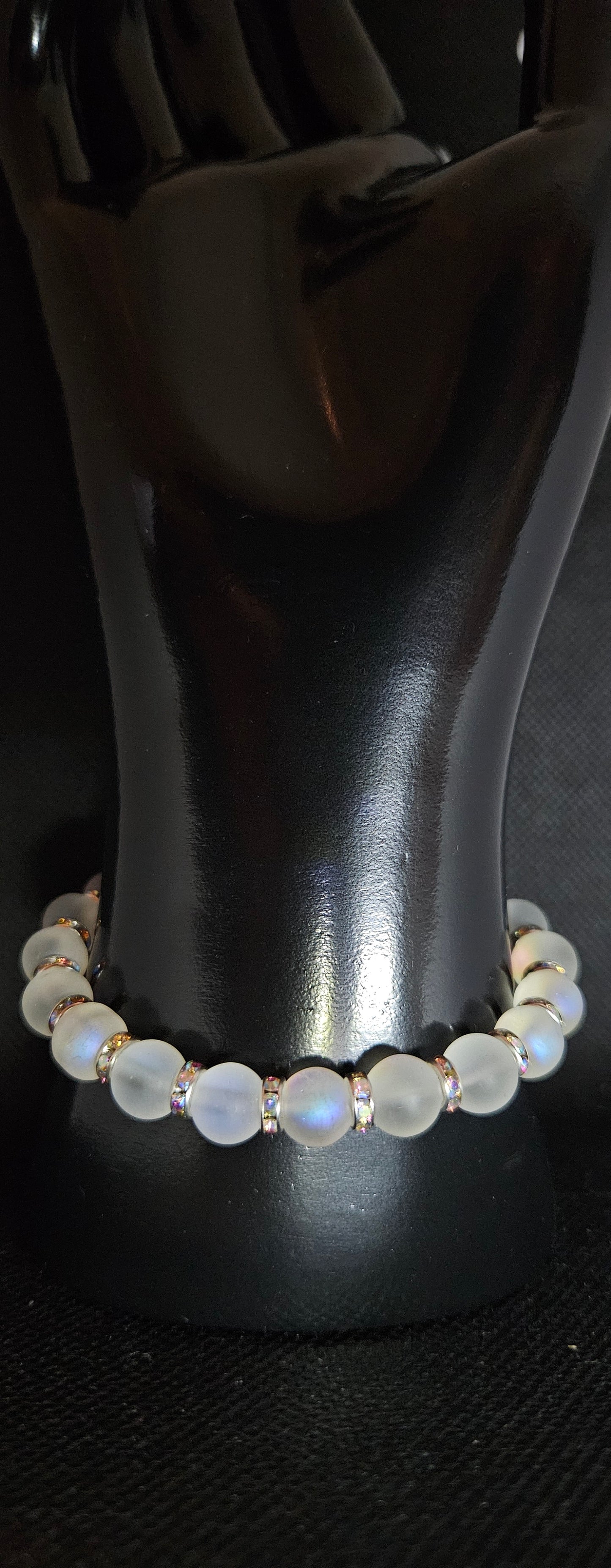 Opalite & Pearl Bracelet – Dainty Handmade Beaded Jewelry, Minimalist Gift